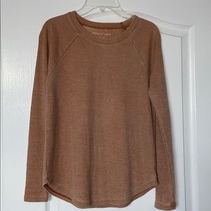 American Eagle Waffle Knit Long Sleeve Top